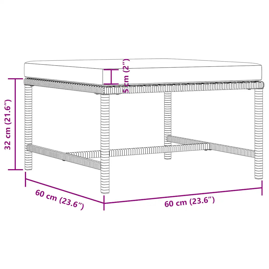 Set mobilier de grădină cu perne, 5 piese, negru, poliratan