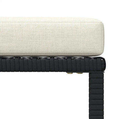 Set mobilier de grădină cu perne, 5 piese, negru, poliratan