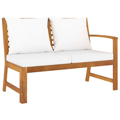 Set mobilier de grădină cu perne crem 4 piese lemn masiv acacia
