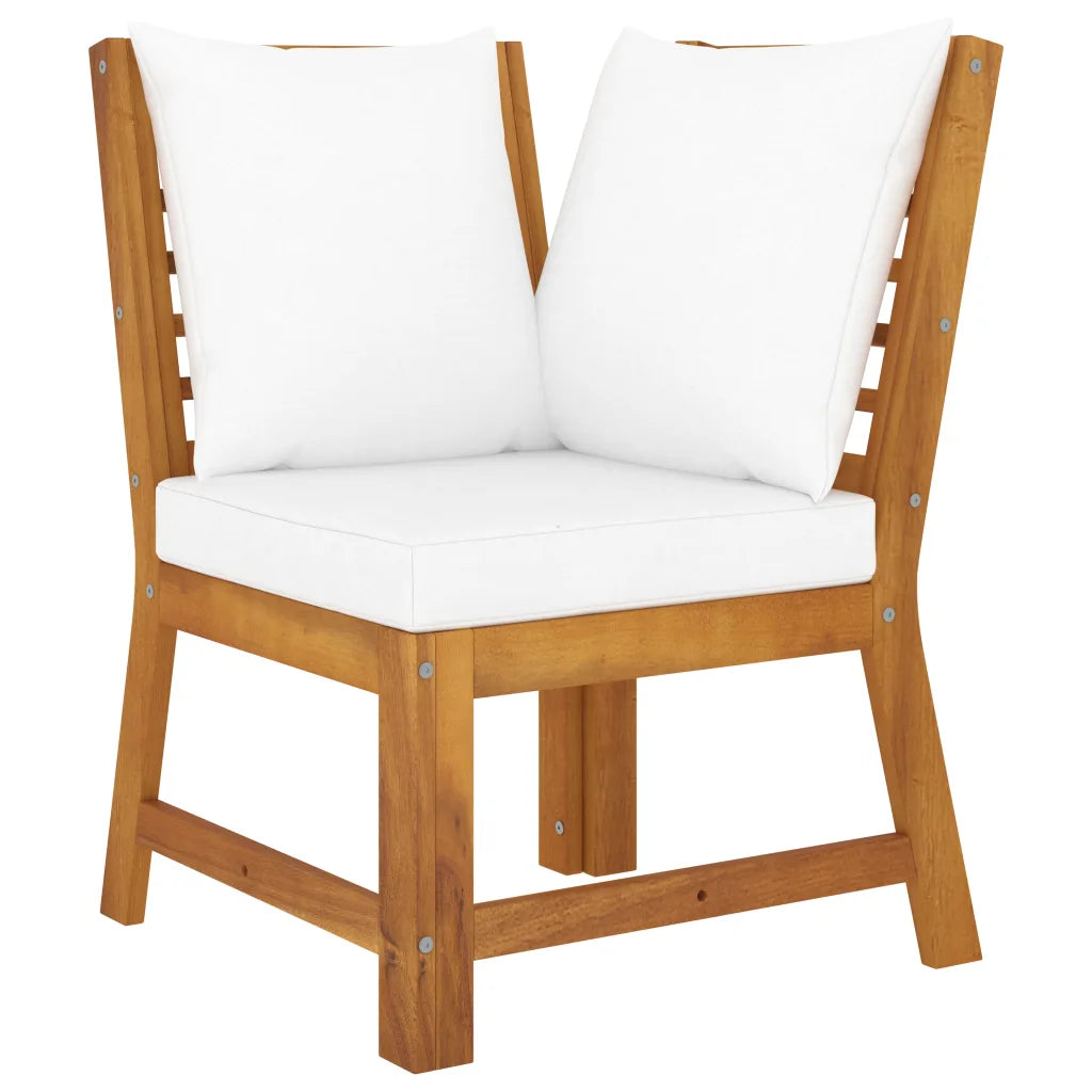 Set mobilier de grădină cu perne crem 4 piese lemn masiv acacia
