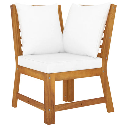 Set mobilier de grădină cu perne crem 4 piese lemn masiv acacia