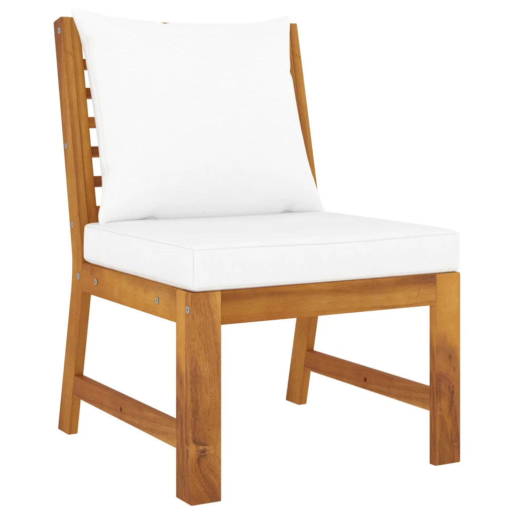 Set mobilier de grădină cu perne crem 4 piese lemn masiv acacia