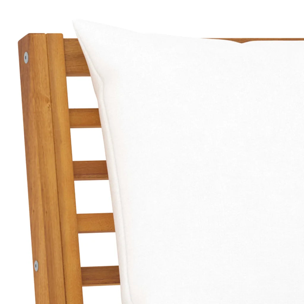 Set mobilier de grădină cu perne crem 4 piese lemn masiv acacia
