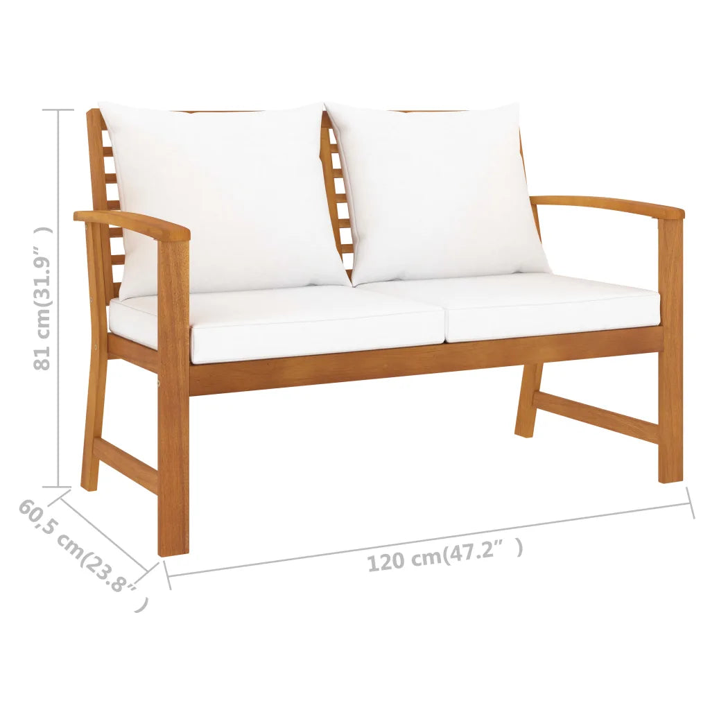 Set mobilier de grădină cu perne, 5 piese, lemn masiv acacia