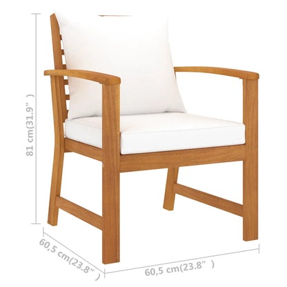 Set mobilier de grădină cu perne, 5 piese, lemn masiv acacia