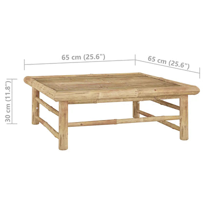 Set mobilier de grădină, cu perne alb crem, 5 piese, bambus