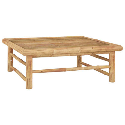 Set mobilier de grădină, cu perne alb crem, 5 piese, bambus