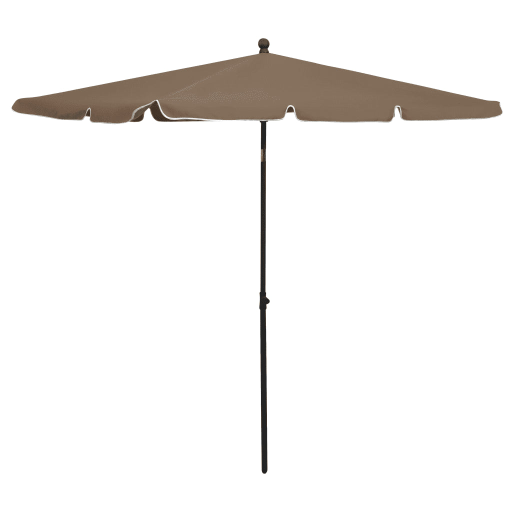 Umbrelă de grădină cu stâlp, gri taupe, 210x140 cm