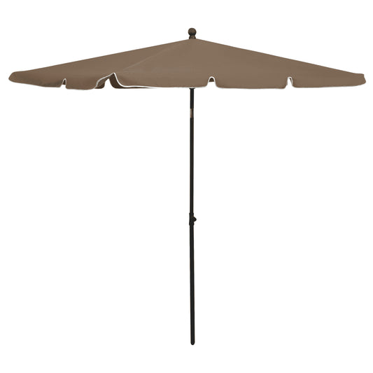 Umbrelă de grădină cu stâlp, gri taupe, 210x140 cm