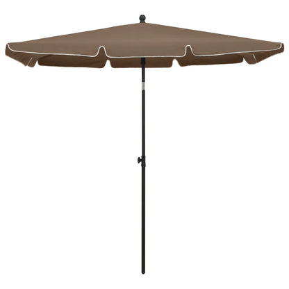 Umbrelă de grădină cu stâlp, gri taupe, 210x140 cm