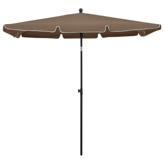 Umbrelă de grădină cu stâlp, gri taupe, 210x140 cm