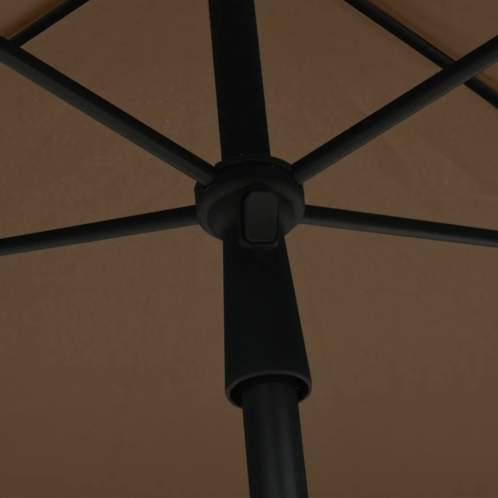 Umbrelă de grădină cu stâlp, gri taupe, 210x140 cm