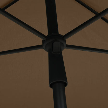 Umbrelă de grădină cu stâlp, gri taupe, 210x140 cm