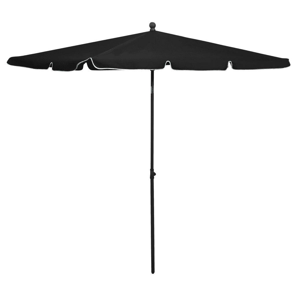Umbrelă de grădină cu stâlp, negru, 210x140 cm