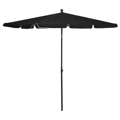 Umbrelă de grădină cu stâlp, negru, 210x140 cm