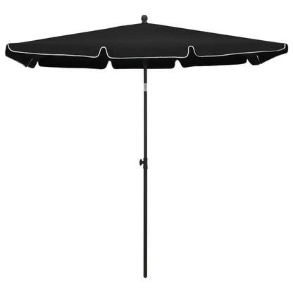 Umbrelă de grădină cu stâlp, negru, 210x140 cm