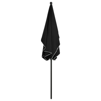 Umbrelă de grădină cu stâlp, negru, 210x140 cm