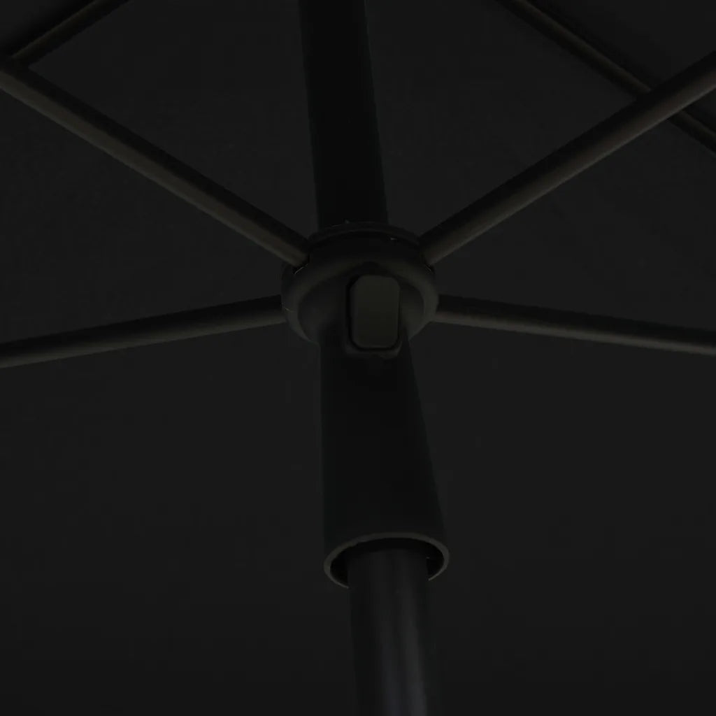 Umbrelă de grădină cu stâlp, negru, 210x140 cm