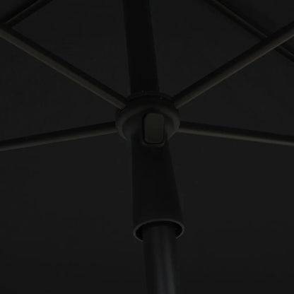 Umbrelă de grădină cu stâlp, negru, 210x140 cm