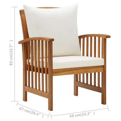 Set mobilier de grădină cu perne, 4 piese, lemn masiv de acacia