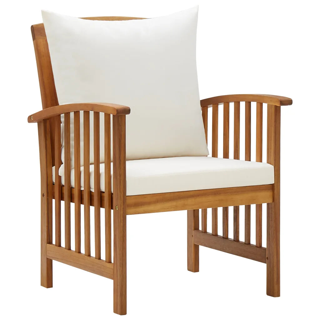 Set mobilier de grădină cu perne, 4 piese, lemn masiv de acacia