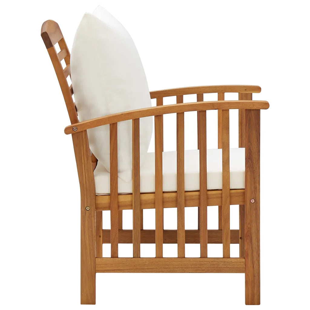 Set mobilier de grădină cu perne, 4 piese, lemn masiv de acacia