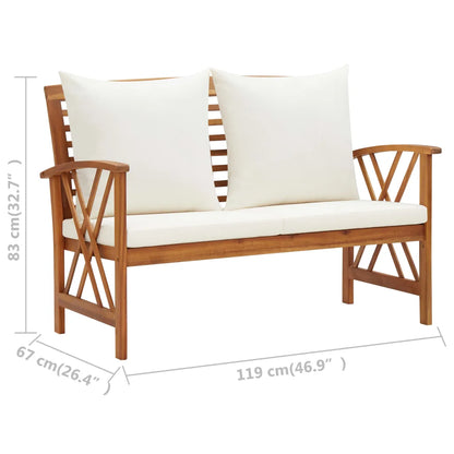Set mobilier de grădină cu perne, 4 piese, lemn masiv de acacia