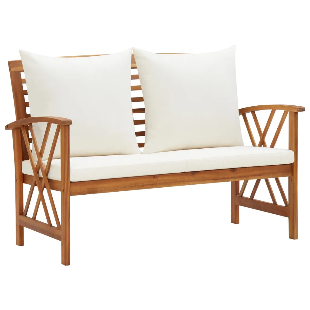 Set mobilier de grădină cu perne, 4 piese, lemn masiv de acacia