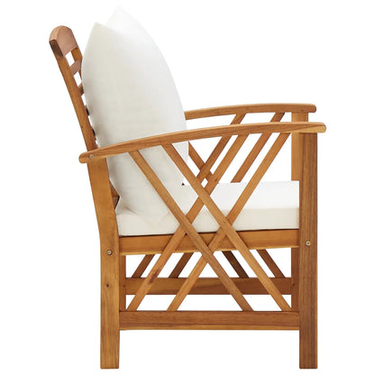 Set mobilier de grădină cu perne, 4 piese, lemn masiv de acacia