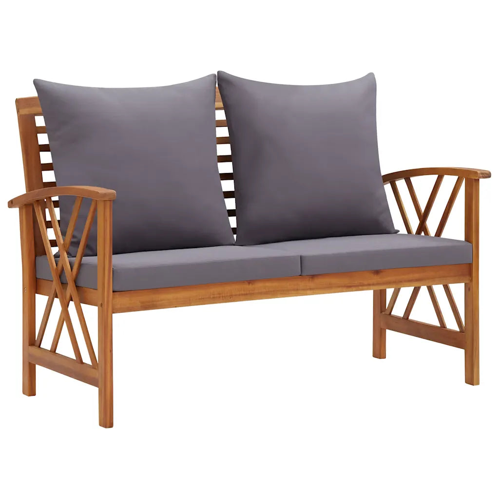 Set mobilier de grădină cu perne, 4 piese, lemn masiv de acacia