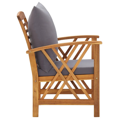 Set mobilier de grădină cu perne, 4 piese, lemn masiv de acacia