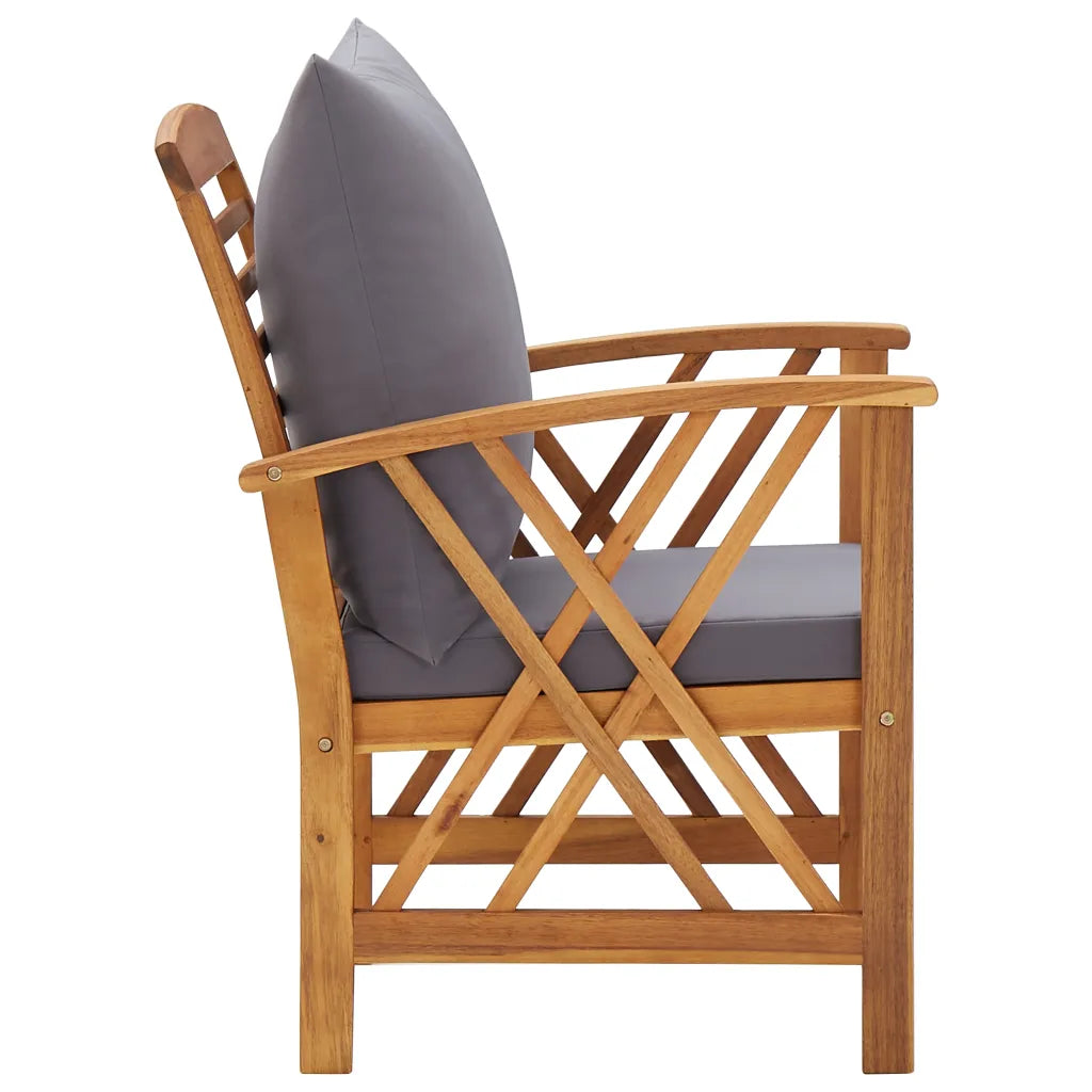 Set mobilier grădină cu perne, 5 piese, lemn masiv de acacia