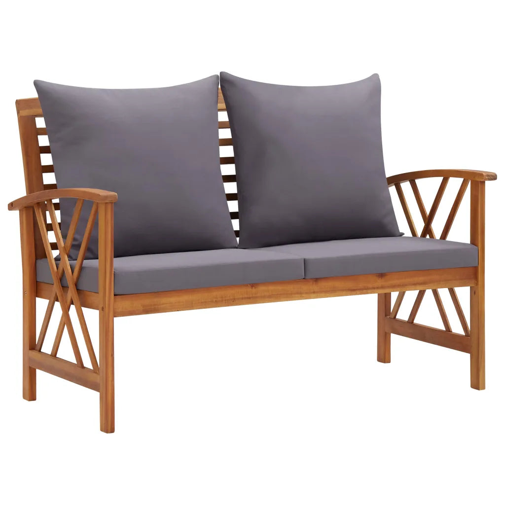 Set mobilier grădină cu perne, 5 piese, lemn masiv de acacia