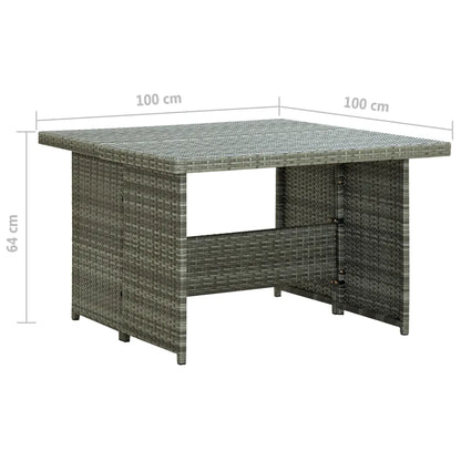 Set mobilier de grădină cu perne, 6 piese, gri, poliratan