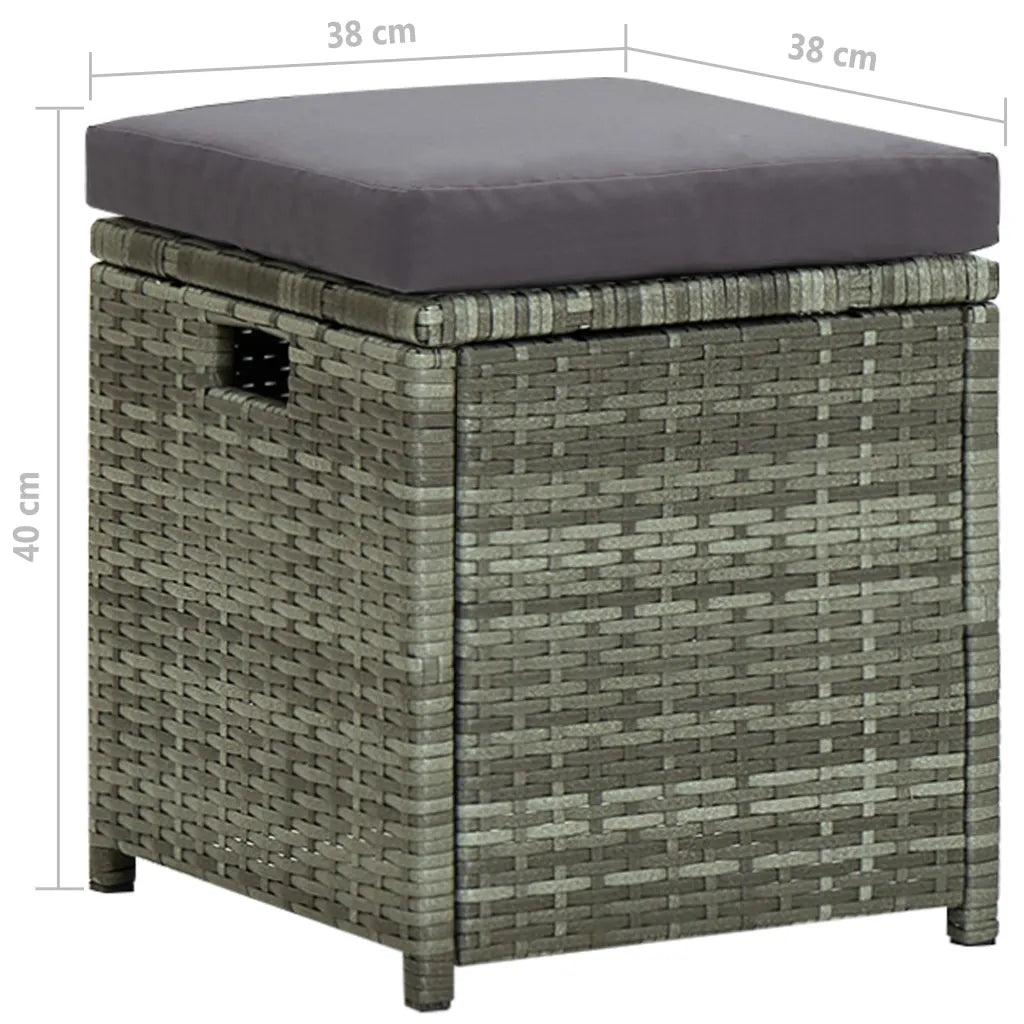 Set mobilier de grădină cu perne, 6 piese, gri, poliratan