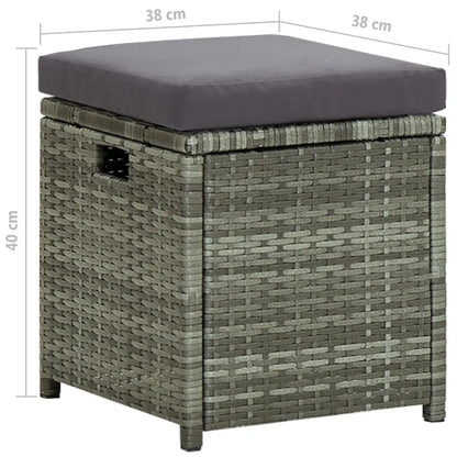 Set mobilier de grădină cu perne, 6 piese, gri, poliratan
