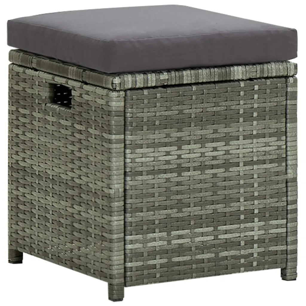 Set mobilier de grădină cu perne, 6 piese, gri, poliratan