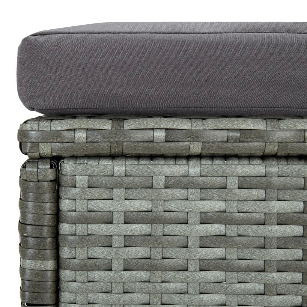 Set mobilier de grădină cu perne, 6 piese, gri, poliratan