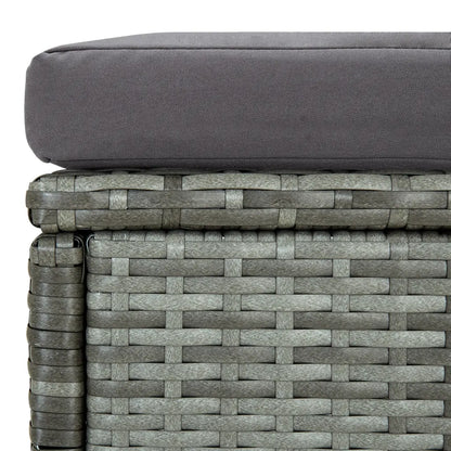 Set mobilier de grădină cu perne, 6 piese, gri, poliratan