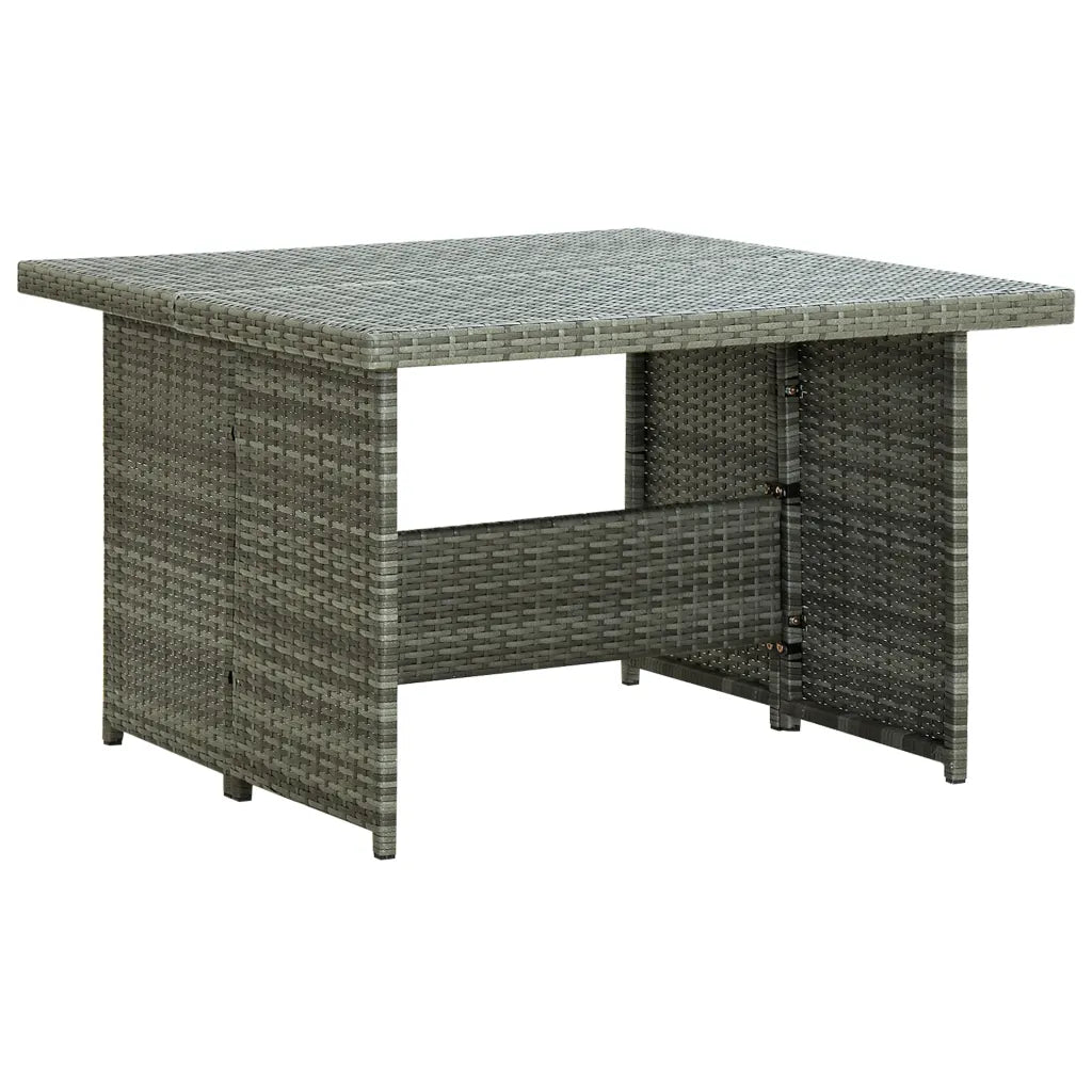Set mobilier de grădină cu perne, 6 piese, gri, poliratan