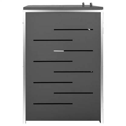Magazie pentru două pubele, 138x77,5x112,5 cm, oțel inoxidabil