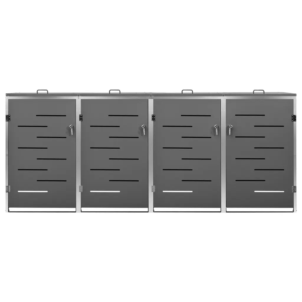 Magazie pentru patru pubele 276,5x77,5x112,5 cm oțel inoxidabil