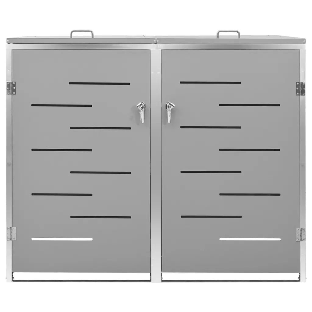 Magazie pentru două pubele, 138x77,5x112,5 cm, oțel inoxidabil