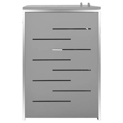 Magazie pentru două pubele, 138x77,5x112,5 cm, oțel inoxidabil