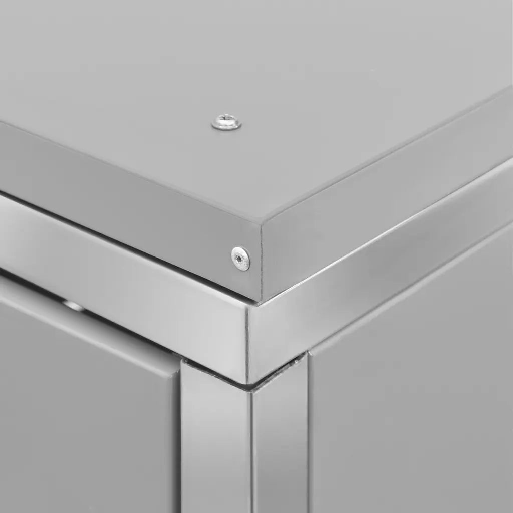Magazie pentru două pubele, 138x77,5x112,5 cm, oțel inoxidabil