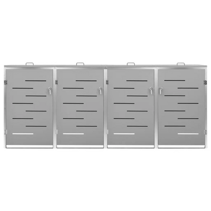 Magazie pentru patru pubele 276,5x77,5x112,5 cm oțel inoxidabil