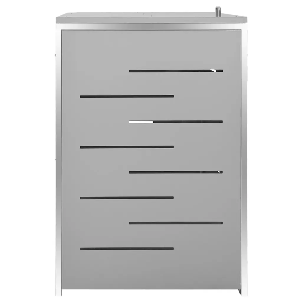 Magazie pentru patru pubele 276,5x77,5x112,5 cm oțel inoxidabil