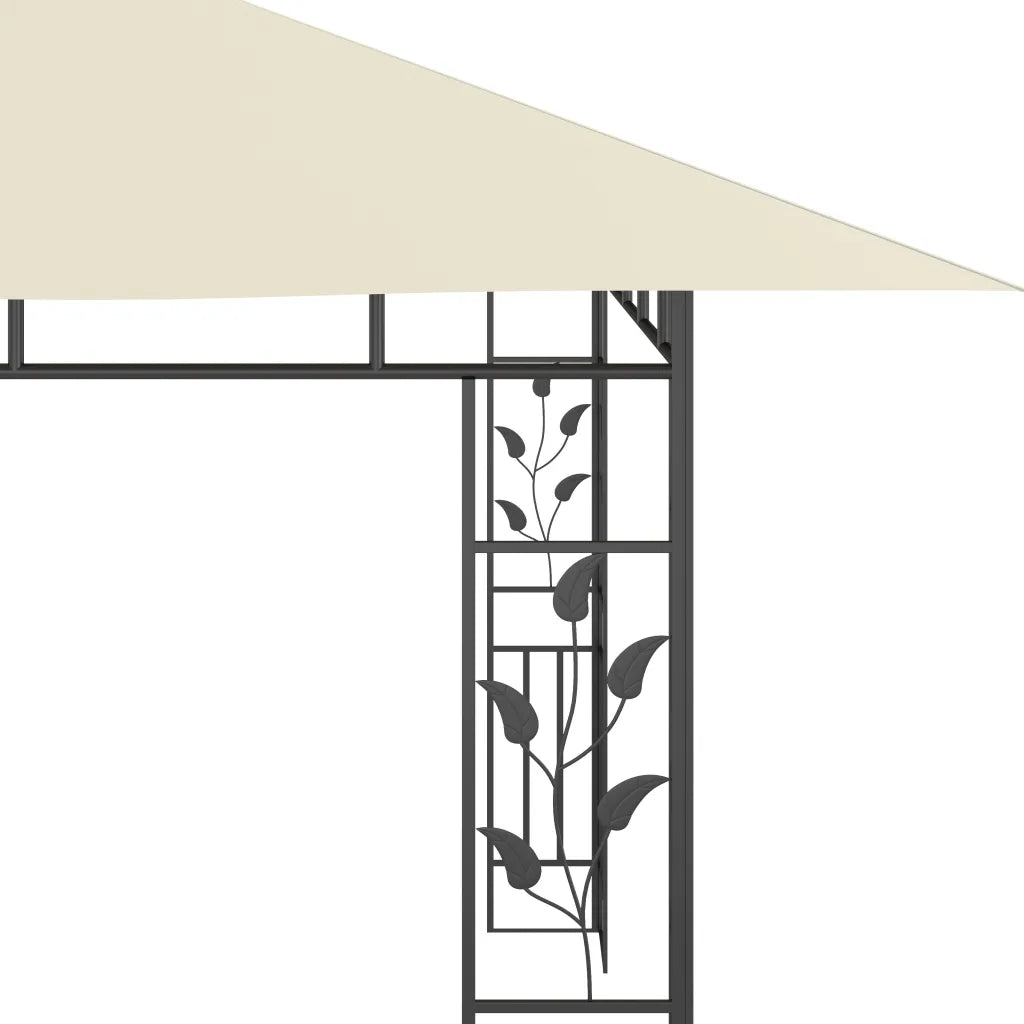 Pavilion cu plasă anti-țânțari & lumini LED crem 4x3x2,73m