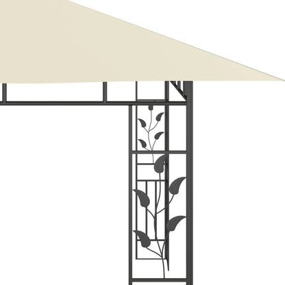Pavilion cu plasă anti-țânțari & lumini LED crem 4x3x2,73m