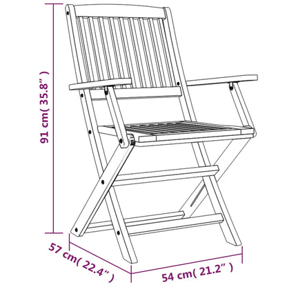 Set mobilier de grădină, 5 piese, lemn masiv de acacia